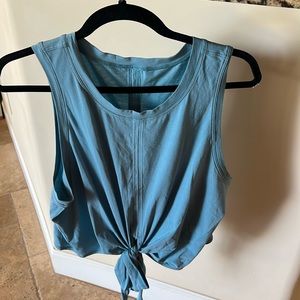 Size 12 blue tie front tank top from lululemon